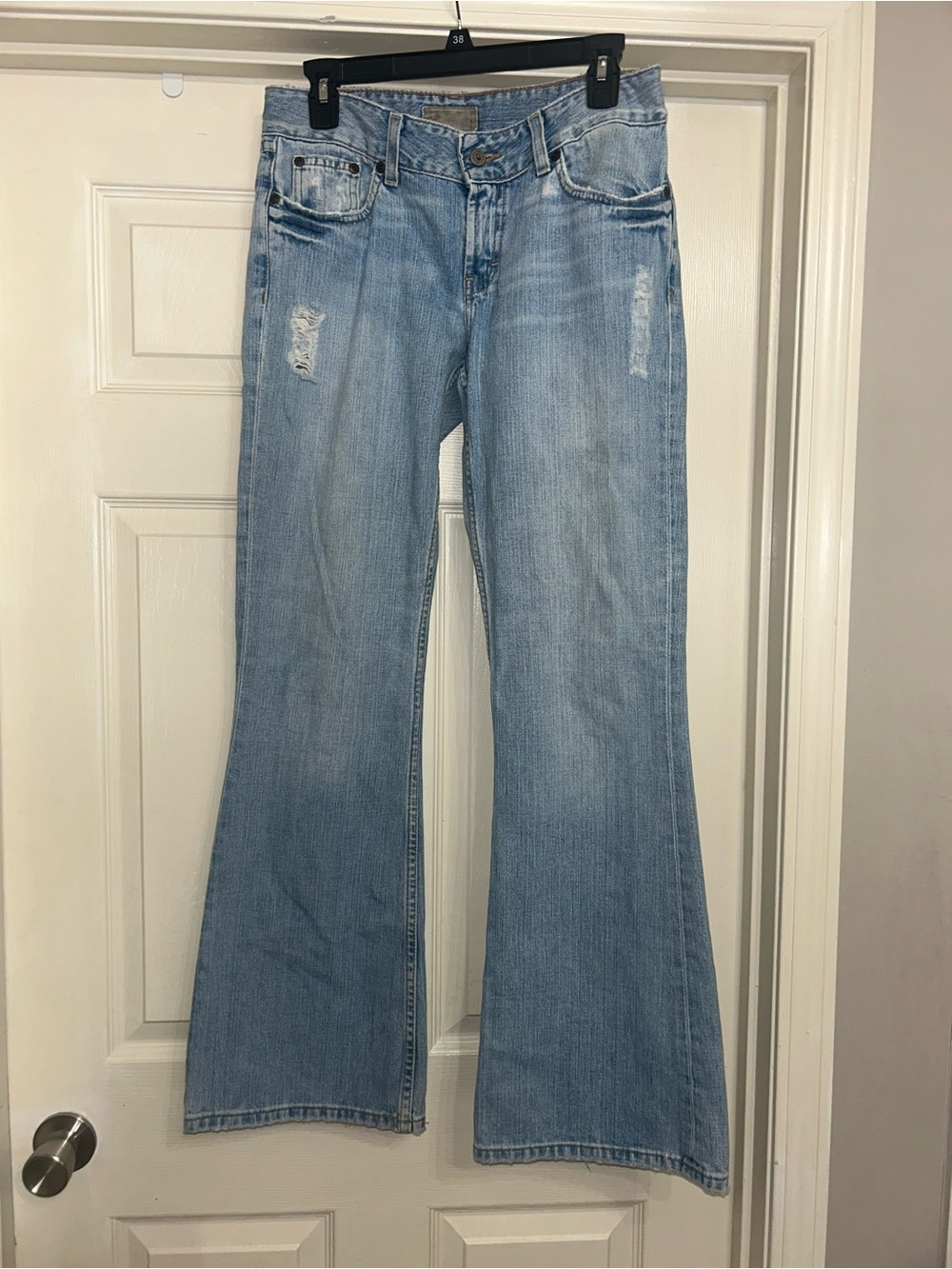 Buckle Light Blue High-Rise Flare Jeans